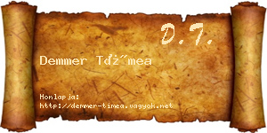 Demmer Tímea névjegykártya
