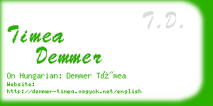 timea demmer business card